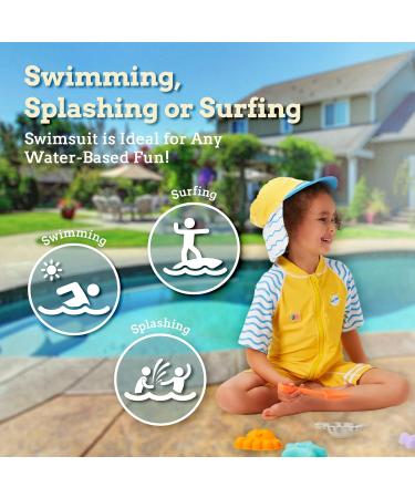 Juicy Bumbles Baby Swimsuit - Short Sleeve One Piece Toddler Swimming Costume, 3-4 Years, Girls and Boys - Buy Online on GoSupps.com