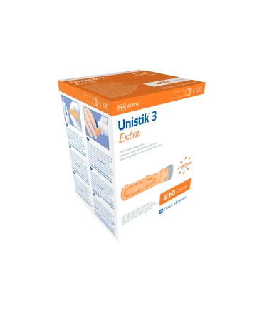 Owen Mumford Unistics 3 Extra Blood Lancelets Size 21g Compatible with culverts including Beurer/Medisana/Accu Check 100 pieces 21 Gauge Extra - Buy Online on GoSupps.com