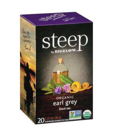 steep by Bigelow Organic Earl Grey Black Tea 20 Count (Pack of 6) 120 Total Tea Bags Earl Grey 20 Count (Pack of 6)