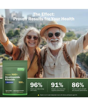 Gorani NAD+ Supplement 900MG Nicotinamide Riboside Liposomal Resveratrol & Quercetin Supports Cellular Energy & Antioxidant Health 80 Capsules 2 - Buy Online on GoSupps.com