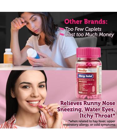 Timely Allergy Relief Diphenhydramine HCl 25 mg - 365 Caplets | Antihistamine for Allergies - Compare to Benadryl - Fast Relief for Runny Nose & Watery Eyes - Buy Online on GoSupps.com