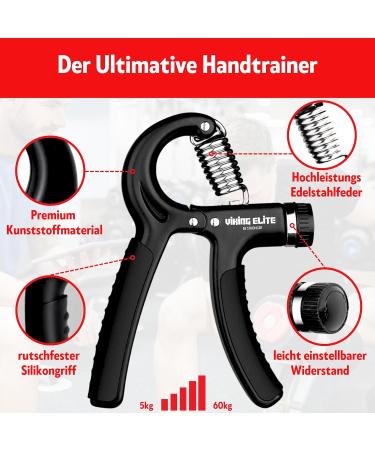 Viking Elite Hand Trainer - Adjustable Forearm & Wrist Trainer Set for Finger Strength Stress Relief & Grip Training - Buy Online on GoSupps.com