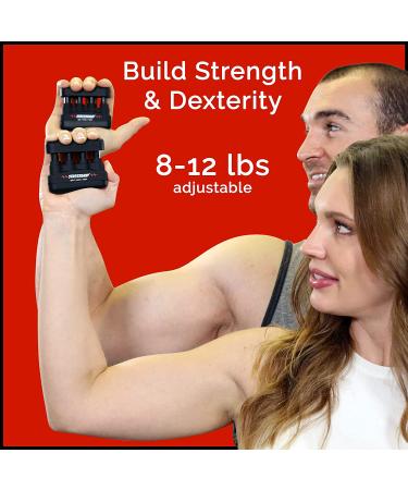 StressGrip Large: Hand Exerciser & Stress Relief Device for Adults - Black - 1 Pack - Buy Online on GoSupps.com