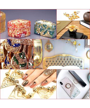 Yuegit 100 Pieces Imitation Gold Leaf Sheets - 5.5X5.5 Inch - Perfect for Craft Gilding and Home Decoration - Buy Online on GoSupps.com