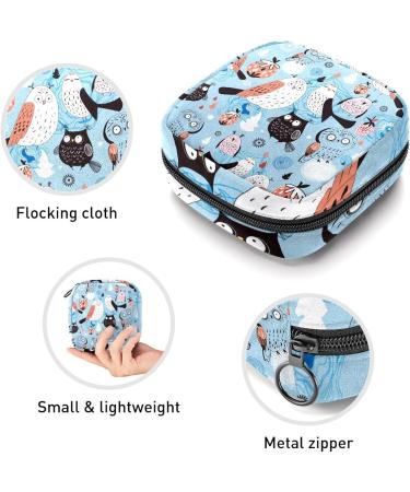 GIAPB Owl Blue Period Bag | Sanitary Napkin Storage & Travel Makeup Pouch - Buy Online on GoSupps.com