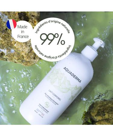Aquaderma Organic Aloe Vera Moisturizing Body Lotion & Volcanic Water 500 ml - 99% Natural Origin & Made in France - Deep Moisturizes & Non-Sticky - All Skin Types - Buy Online on GoSupps.com