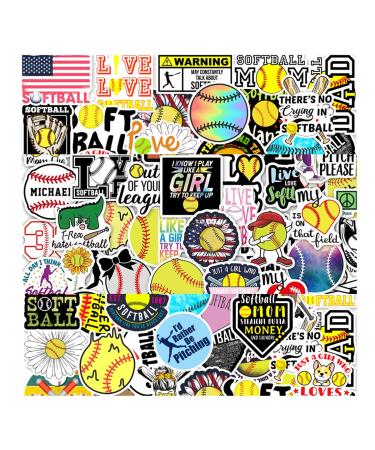 150 PCS Softball Stickers - Vinyl Waterproof Softball Accessories Decals for Scrapbooking Laptop Water Bottles Cup Helmet - Motivational Softball Sticker Gifts for Teens Girls
