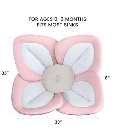 Blooming Bath Lotus - Plush Minky Baby Sink Cushion | Original Washer-Safe Flower Seat for Newborns in Pink/White/Gray - Buy Online on GoSupps.com