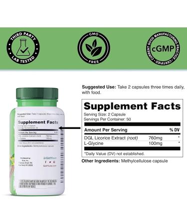 Yuve Vegan DGL Licorice Root Capsules 760mg - Natural Acid Reflux Relief - 100ct - Buy Online on GoSupps.com
