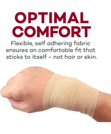 Dealmed Non-Adherent Cohesive Bandage Wrap 2x5 Yards - Self Adherent Non-Woven Wrap for First Aid, Athletics & Animal Wraps - Buy Online on GoSupps.com