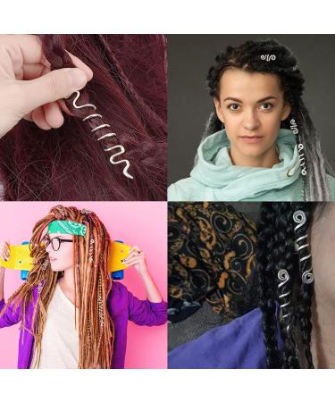 Sunnyclue 9-Piece Spiral Hair Jewelry Set | Alloy Spiral Hair Clips & Viking Hair Pearls for Women | Stylish Hair Accessories for Braids - Silver - Buy Online on GoSupps.com