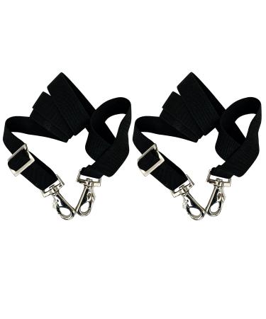 Majestic Ally Pack of 2 Adjustable Length Horse Blanket Sheet Replacement Elastic Leg Strap with Double Swivel Snaps - Black