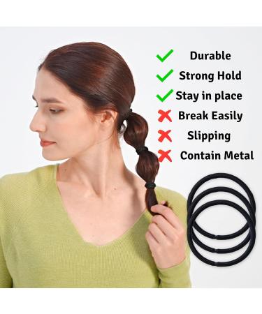 The Chic Way 40 Pcs Strong Hair Bobbles Elastic Hair Bands Black Hair Ties 4mm - Buy Online on GoSupps.com