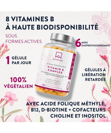 Vitamine B Complex AAVALABS 180 G lules | Complexe de 8 Vitamines B dont Vitamine B12 Vitamine B6 B5 B3 B1 D-Biotine Acide Folique Actif (B9) - Compl ment Alimentaire Vegan pour une nergie Optimale - Buy Online on GoSupps.com