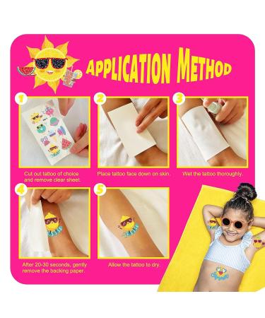 Summer Glitter Fruit Temporary Tattoos for Kids - Waterproof Stickers for Summer Parties & Luau Themes - 10 Sheets - Buy Online on GoSupps.com