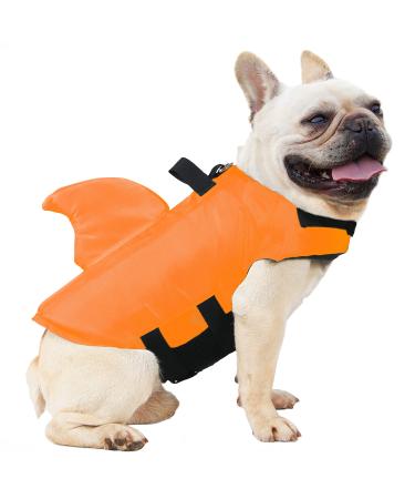 Fonlam life jacket dogs dogwim vest for small medium -sized dogs Lifeguard vest warning vest swimming pool (XS orange) Orange XS