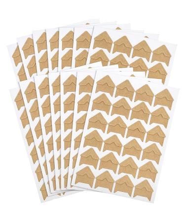 DERAYEE 12 Sheets/288 PCS Photo Corner Stickers  Self-Adhesive Photo Mounting Corners for Scrapbooking Photo Album Diary DIY Craft Paper Khaki