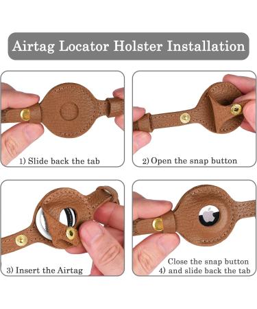 Oopsdoggy Leather Airtag Cat Collar with Bells - Durable Light GPS Collar for Cats & Small Dogs - Apple Airtag Holder - Perfect for Puppies (Light Brown) - Buy Online on GoSupps.com