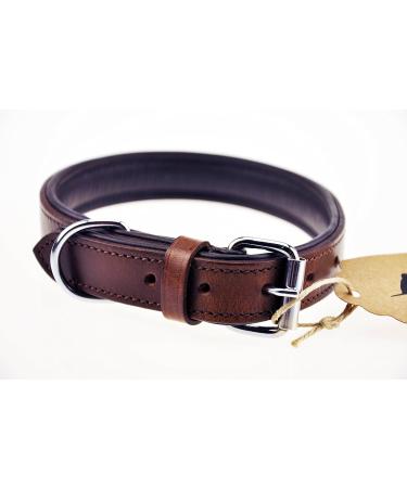 Premium Leather Sniffing Fans Collar for Dogs - Padded Durable Fits Small to Large (S: 24-30cm Brown) - Buy Online on GoSupps.com