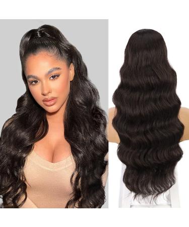 Ponytail extension ponytail hair part brown clip in extensions curly curls long hair extension wig natural hair part wavy afro braid 1b 60cm al049c 65cm wavy dark brown - Buy Online on GoSupps.com