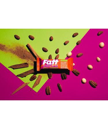 Fatt Keto Nut Bars (Apple & Cinnamon 4 Pack) - Low-Carb Gluten Free Snack Bars - High-Fiber, Vegan & 100% Natural - Fattbar Apple & Cinnamon 4 count - Buy Online on GoSupps.com