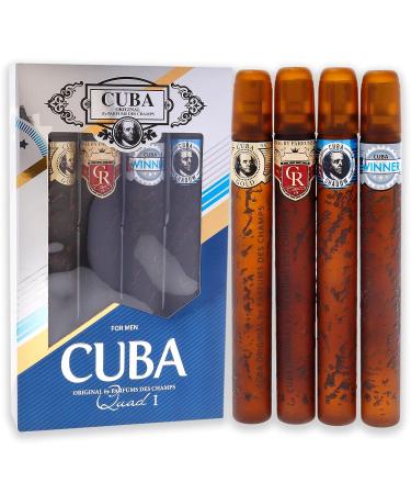 Cuba Quad I Men 4 Pc Gift Set - 1.17oz Gold, Royal, & Winner EDT Sprays - Buy Online on GoSupps.com