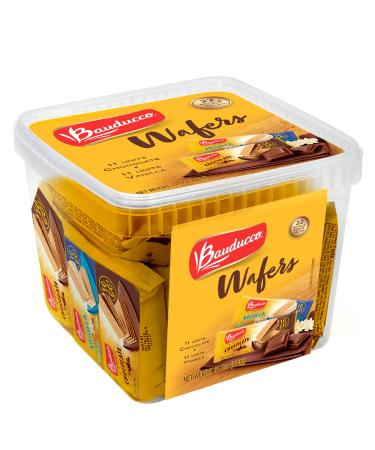 Bauducco Mini Wafer Cookies - Enriched with Chocolate & Vanilla - Delicious & Crispy Wafers - 3 Creamy Layers - Great for Snacks & Dessert - Single Serve - No Artificial Flavors, 31 oz (Pack of 22) Chocolate & Vanilla 1 Ou