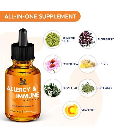 Clearmax Allergy Immunity for Dogs - Dog Itch Relief & Calming Support - Natural Supplement for Cat & Dog Allergy Relief - 2 Oz - Buy Online on GoSupps.com