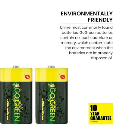 Buy GoGreen Power Eco-Friendly Alkaline C Batteries (24013) - 12 Pack | No Lead Cadmium or Mercury - Sustainable Power Solution - Buy Online on GoSupps.com