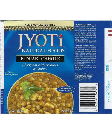 Jyoti Punjabi Chhole 15 oz (Pack of 12) - All Natural, Gluten Free, Vegan, NON GMO - Made in USA | BPA Free - Buy Online on GoSupps.com