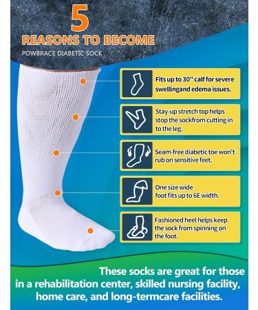 2 Pairs Wide Diabetic Socks for Men & Women | Non-Binding Loose Fit Plus Size Edema & Lymphedema Socks - Comfortable Support for Swollen Feet & Ankles - All Black - Buy Online on GoSupps.com