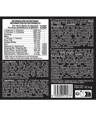 ALPHAVIRIL - Testosterone Homme - Performance Masculine - Circulation Sanguine - Vigueur - Avec L-Arginine L-Citrulline Ginseng Maca L-Taurine Ginkgo Biloba Pin Zinc Vitamines B D et E - Buy Online on GoSupps.com