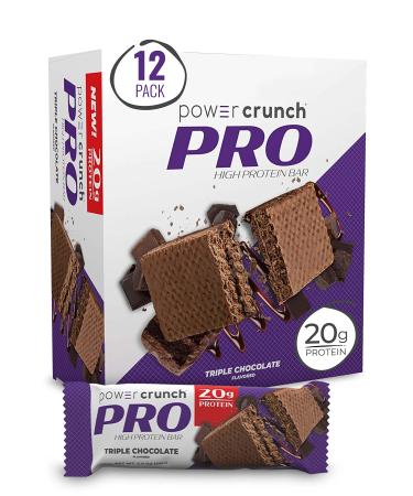 BNRG Power Crunch Protein Energy Bar PRO Triple Chocolate 12 Bars 2.0 oz (58 g) Each