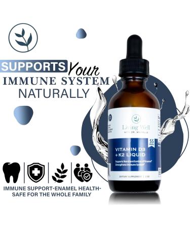 Liquid Vitamin D3 2000 IU with K2 + K1 Immune & Bone Support Supplement Dentist-Developed for Strong Teeth Bones & Calcium Absorption Non-GMO Gluten-Free Soy-Free Pleasant Tasting 2 oz - Buy Online on GoSupps.com