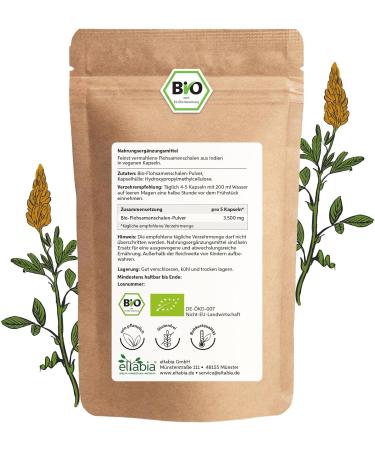 Organic Psyllium Husk Capsules 500 Pieces - 99% Purity Vegan Supplement | Premium Raw Food Quality from India - Buy Online on GoSupps.com