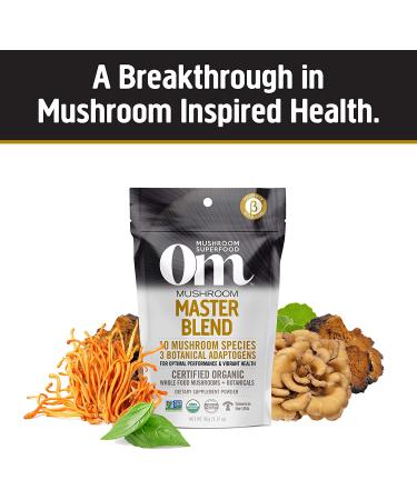 Om Mushrooms Mushroom Master Blend 3.17 oz - Organic Superfood Supplement - Buy Online on GoSupps.com