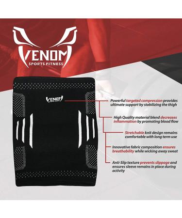 Venom Thigh Compression Sleeves - Unisex (Pair) | Breathable Support Brace for Hamstrings, Groin, Quad Muscles | Injury Recovery & Pain Relief - XL - Buy Online on GoSupps.com