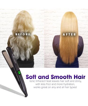 1-Inch Titanium Ceramic Flat Iron Hair Straightener - Variable Temp & LCD Display | Moroccan Hit - International Shipping Available - Buy Online on GoSupps.com