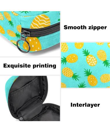 Menstrual Bag with Zipper | Pineapple Pattern Ladies Napkin & Tampons Pouch - Stylish & Functional for Women and Girls - Buy Online on GoSupps.com