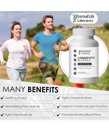 Longevity Blend #3 - Antioxidant Support Supplement with Resveratrol Fisetin & Pterostilbene | AMPK Activator & Anti-Aging Formula | 30 Capsules - Buy Online on GoSupps.com