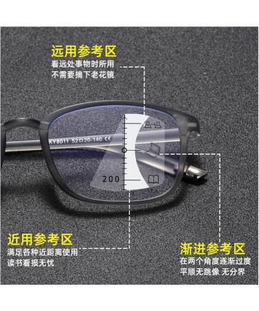 Ultra-Light TR90 Multifocus Reading Glasses - Anti-Blue Light Fashionable Zoom - Gray Frame 3.50 - Buy Online on GoSupps.com