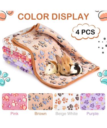 4 Pcs Waterproof Guinea Pig Blankets Washable Small Animal Fleece Bedding Absorbent Guinea Pig Cage Liners Reusable Pet Pee Pad Sleep Mat Pad Cover for Hamster Ferret (Paw Print 12 x 12 Inch) Paw Print 12 x 12 Inch - Buy Online on GoSupps.com