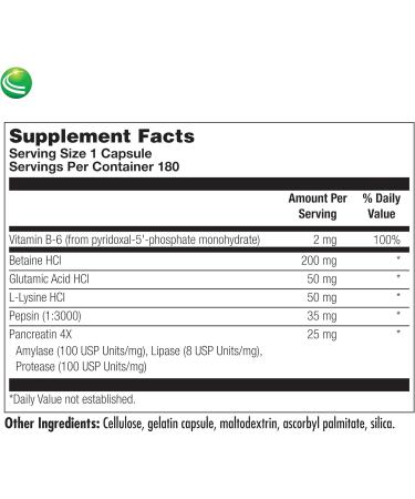 Nutra Biogenesis PanZyme - Betaine HCL with Pepsin Pancreatin Lipase and Protease Cellular Energy Nervous System and Metabolic Health Support - 180 Capsules - Buy Online on GoSupps.com