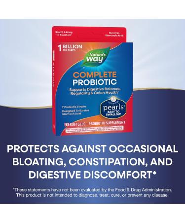Nature's Way Probiotic Pearls Complete - 90 Softgels for Digestive Health - Buy Online on GoSupps.com