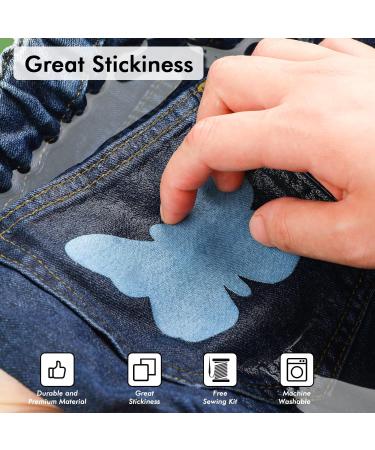 CAREGY 24PCS Iron on Denim Patches Repair Kit - 4 Shades Jean Patch Set for Clothing Repair & Decoration - 3 x 4-1/4 (7.6cm x 10.8cm) - Blue - Buy Online on GoSupps.com
