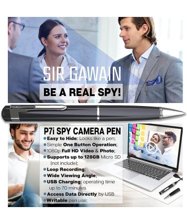 SIRGAWAIN Upgraded 2023 Mini Spy Camera Hidden Pen 1080p - Full HD Video & Picture Taking - Wide Angle Lens - Rechargeable Nanny Cam in Black - Buy Online on GoSupps.com