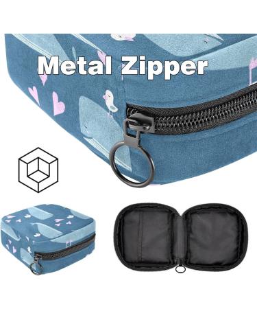 Portable Women's Binding-Up Bags | Menstrual Cup & Tampon Bags for Teens - Whale Bird Ocean Blue - Buy Online on GoSupps.com