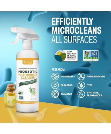All-Purpose Plant-Based Household Spray Cleaner - Probiotic Enzyme Formula with Lemongrass - Multi-Purpose 16.9 Oz - Buy Online on GoSupps.com