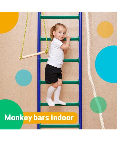 6 Monkey Bars Ladder Rungs Playground Set | Outdoor Climbing Kit for Kids | Steel Swing Set Accessory | 16.5 Inch Green Equipment - Buy Online on GoSupps.com