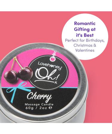 Lovehoney Oh! Cherry Massage Candle - 60g - 6 Essential Oils - Vegan Friendly - Buy Online on GoSupps.com